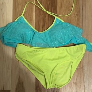 Victoria's Secret Aqua and Lime Bikini Set
